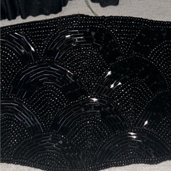 Vintage NOS Anne Klein Black Beaded Belt-Small - Picture 2 of 11